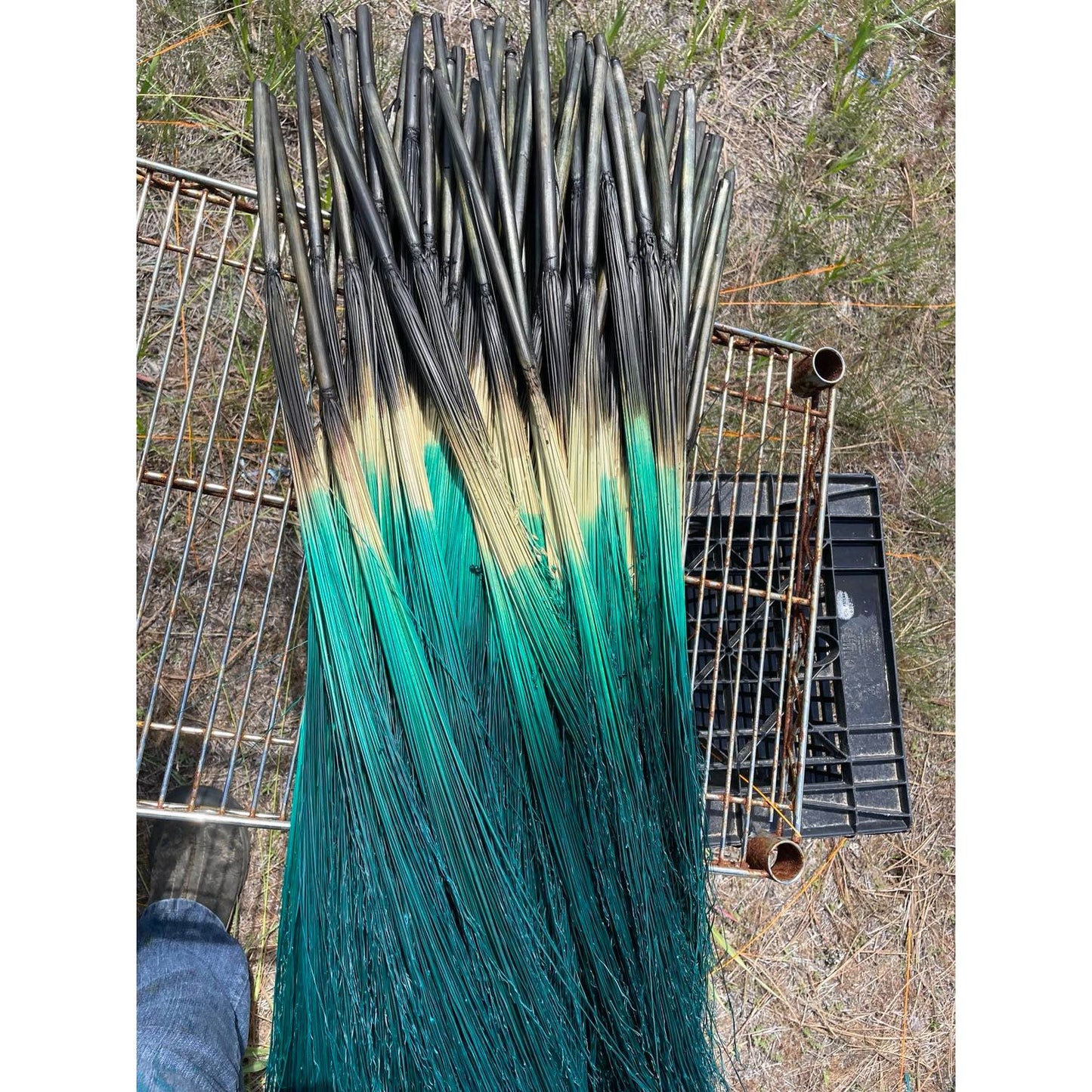 BROOM MAKING: DYED (and natural) BROOM CORN