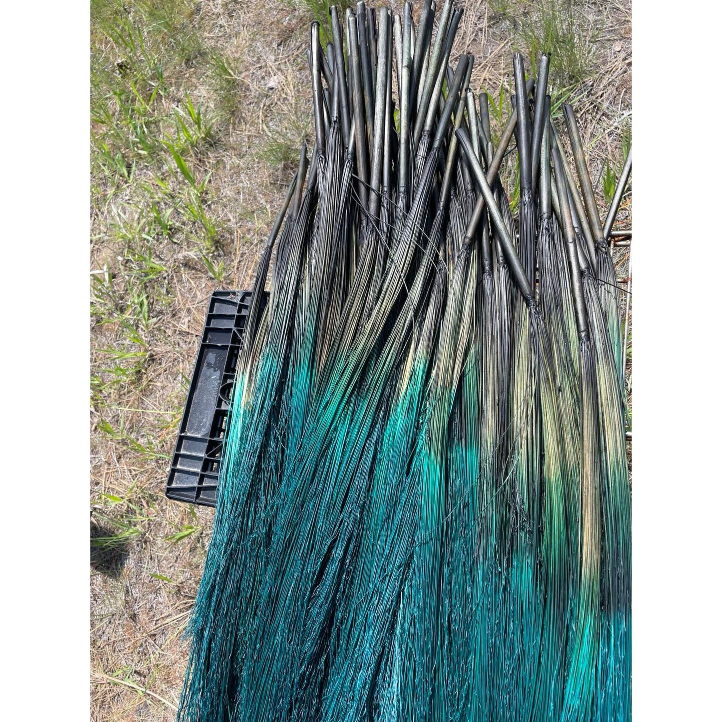 BROOM MAKING: DYED (and natural) BROOM CORN