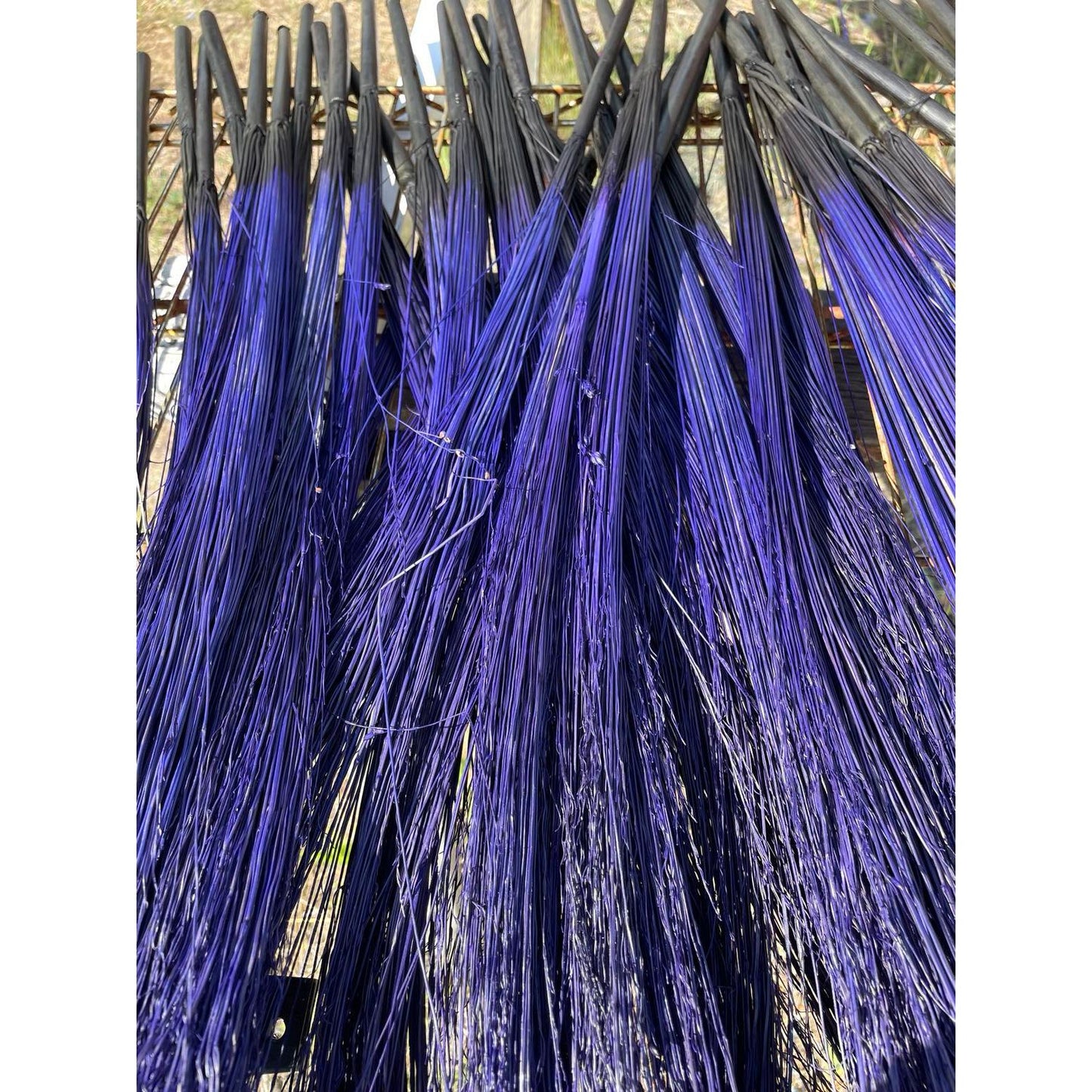 BROOM MAKING: DYED (and natural) BROOM CORN