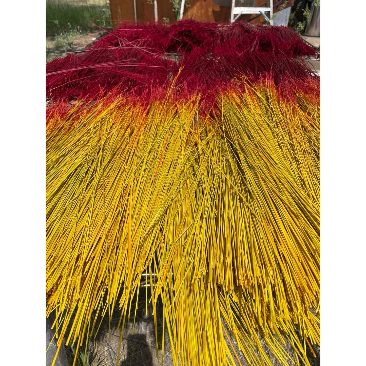 BROOM MAKING: DYED (and natural) BROOM CORN