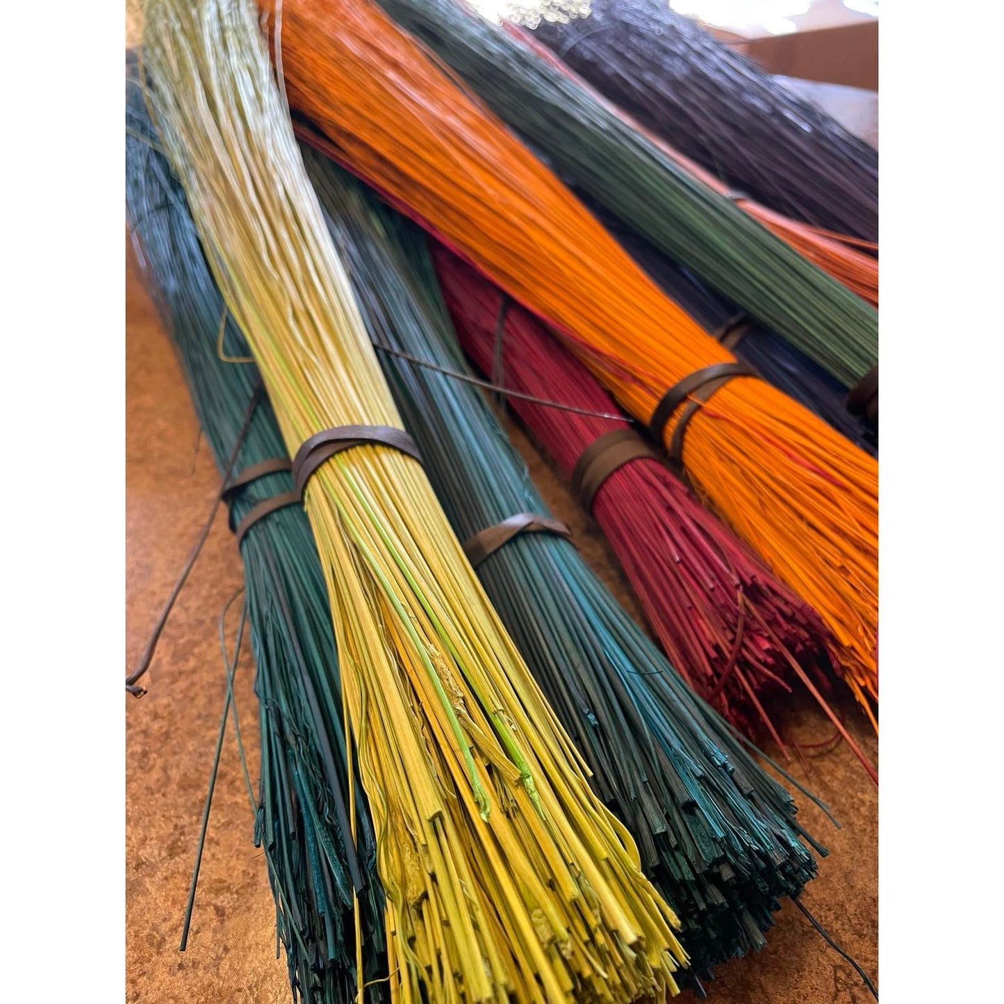 BROOM MAKING: DYED (and natural) BROOM CORN