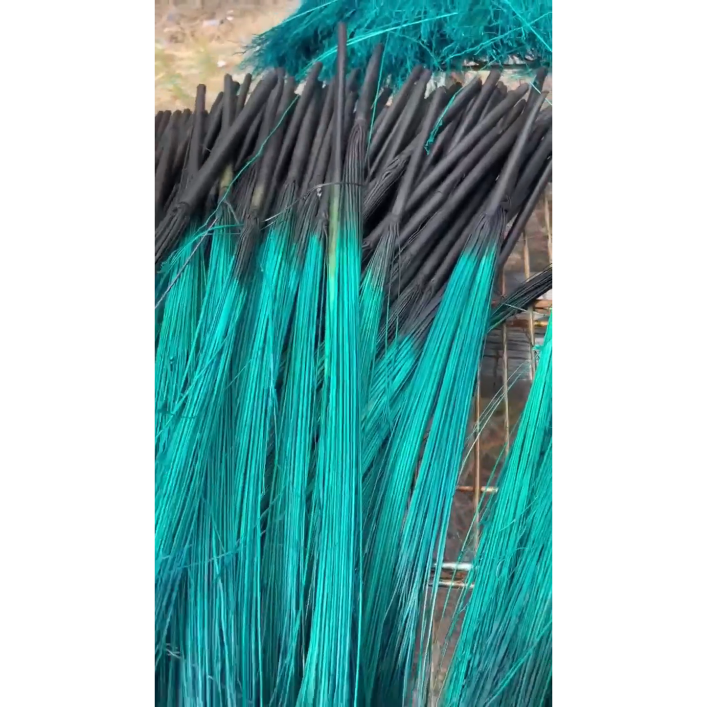 BROOM MAKING: DYED (and natural) BROOM CORN