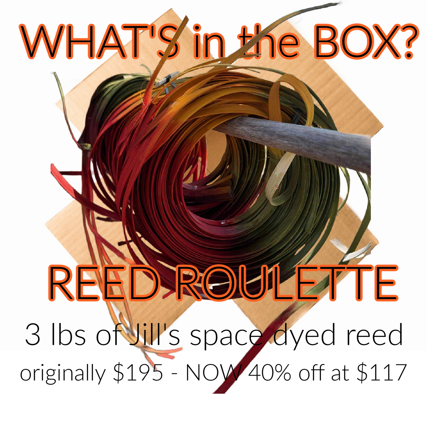 REED ROULETTE Box of Jill's space dyed reed