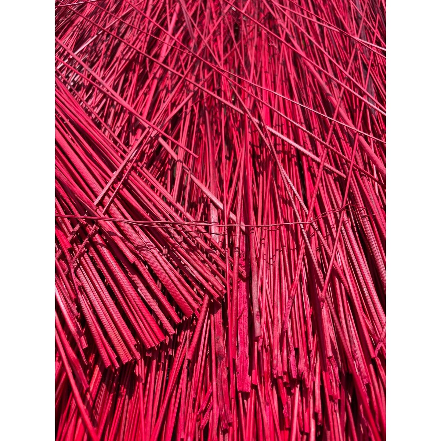 BROOM MAKING:  DYED (and natural) BROOM CORN