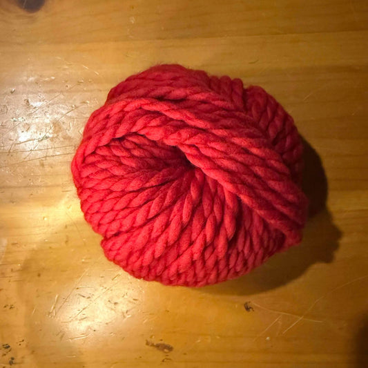 Red Chunky Wool Skein